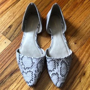 Snakeskin D’Orsay Pointy Toe Flats